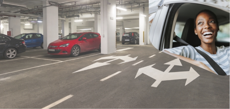 Spacious underground parking garage at Preston Square